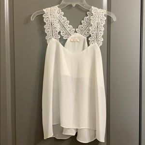 Flowy white tank.  Size L.